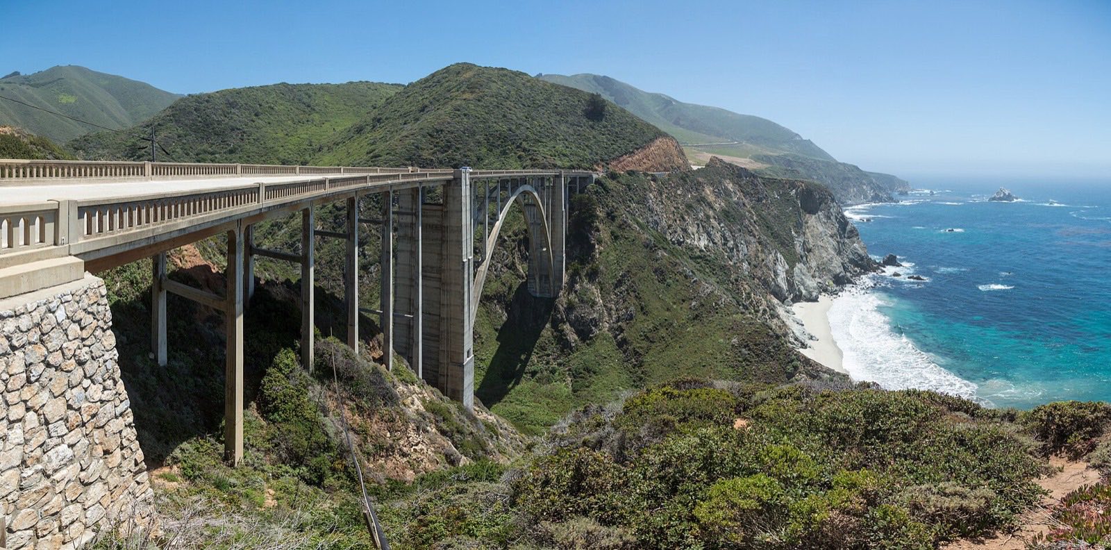Bixby Creek Bridge spanning a canyon above the Pacific on the Big Sur coast